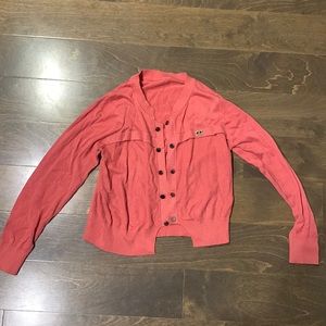Hot pink kids size small cardigan.
